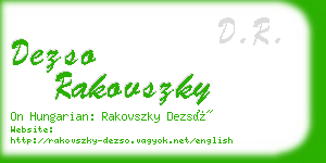 dezso rakovszky business card